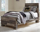 Cama individual con paneles y tocador con espejo Derekson
