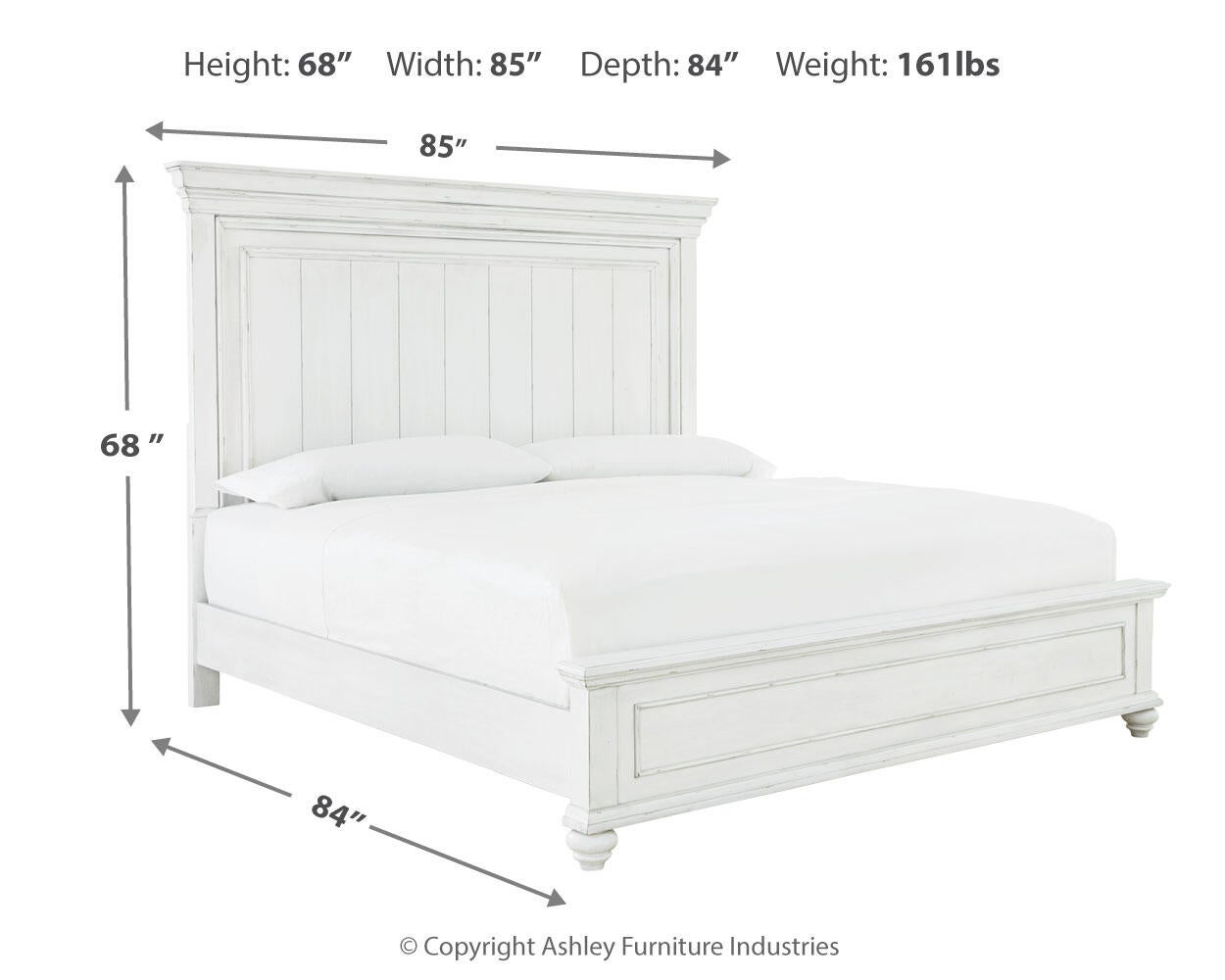 Cama Kanwyn Queen con paneles y tocador con espejo