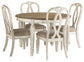 Mesa de comedor Realyn y 4 sillas