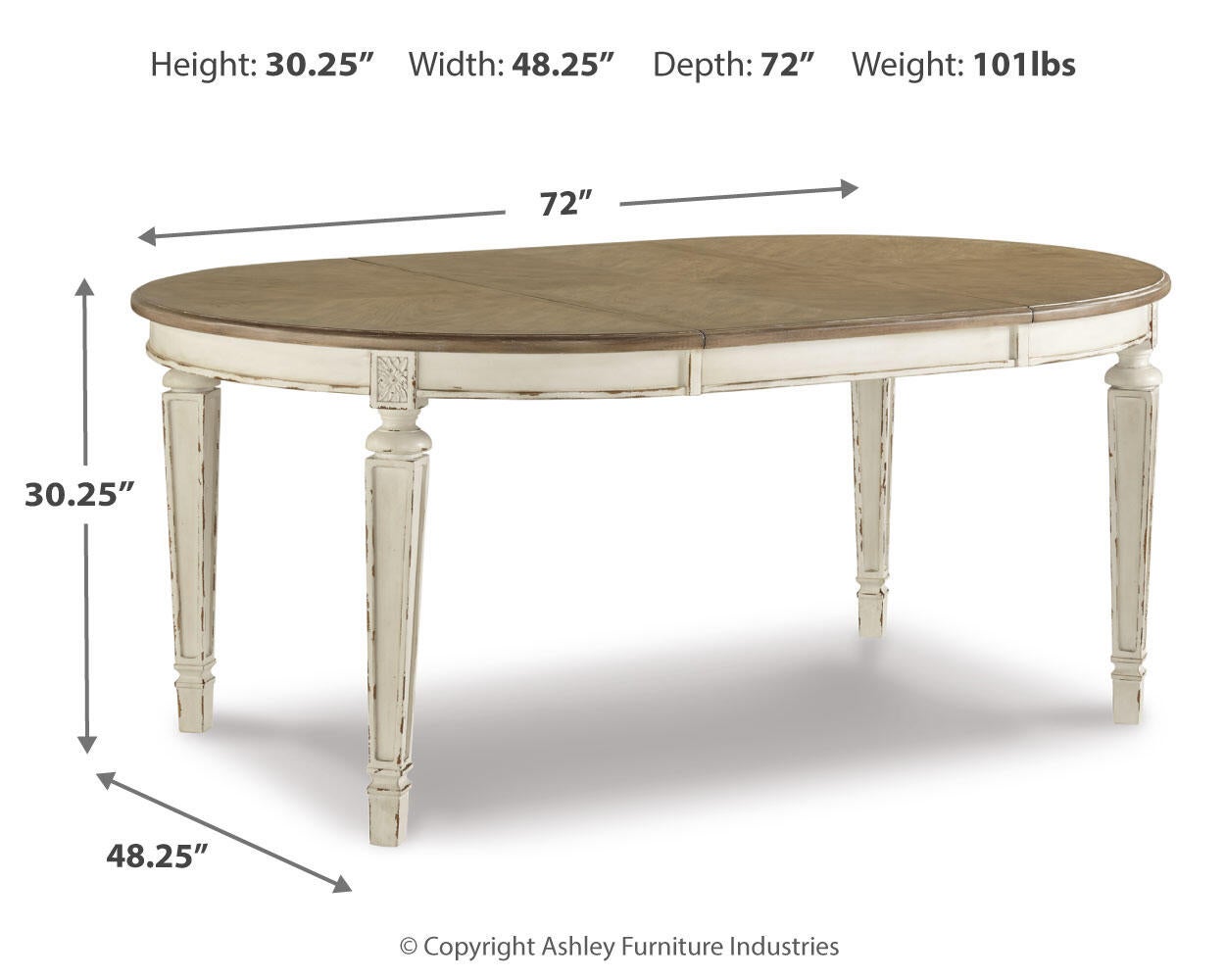 Mesa de comedor Realyn y 4 sillas