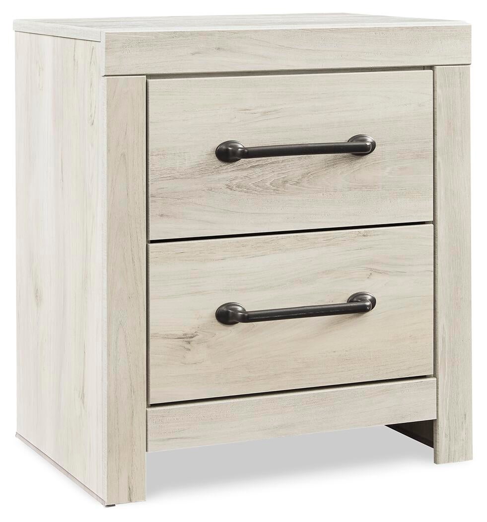 Cama doble Cambeck con paneles, cómoda con espejo y mesita de noche