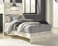 Cama doble Cambeck con paneles, cómoda con espejo y mesita de noche