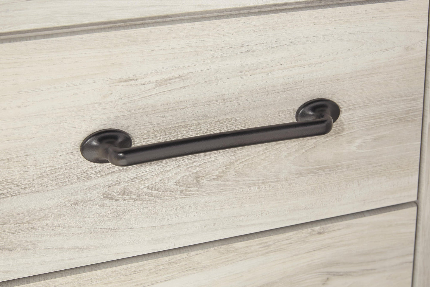 Cama doble Cambeck con paneles, cómoda con espejo y mesita de noche