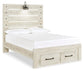 Cama completa Cambeck con 4 cajones de almacenamiento, cómoda con espejo, cómoda y mesita de noche