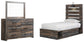 Cama doble Drystan con 4 cajones y tocador con espejo