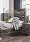 Cama Drystan de tamaño completo con 4 cajones y tocador con espejo