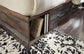 Cama Drystan Queen con librería, dos cajones y tocador con espejo