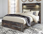 Cama Drystan Queen con dos cajones y tocador con espejo