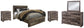 Cama Queen Derekson con dos cajones de almacenamiento, cómoda con espejo, cómoda y mesita de noche