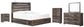 Cama Drystan King con 4 cajones, cómoda con espejo, cómoda y mesita de noche