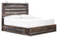 Cama Drystan King con 4 cajones, cómoda con espejo, cómoda y mesita de noche