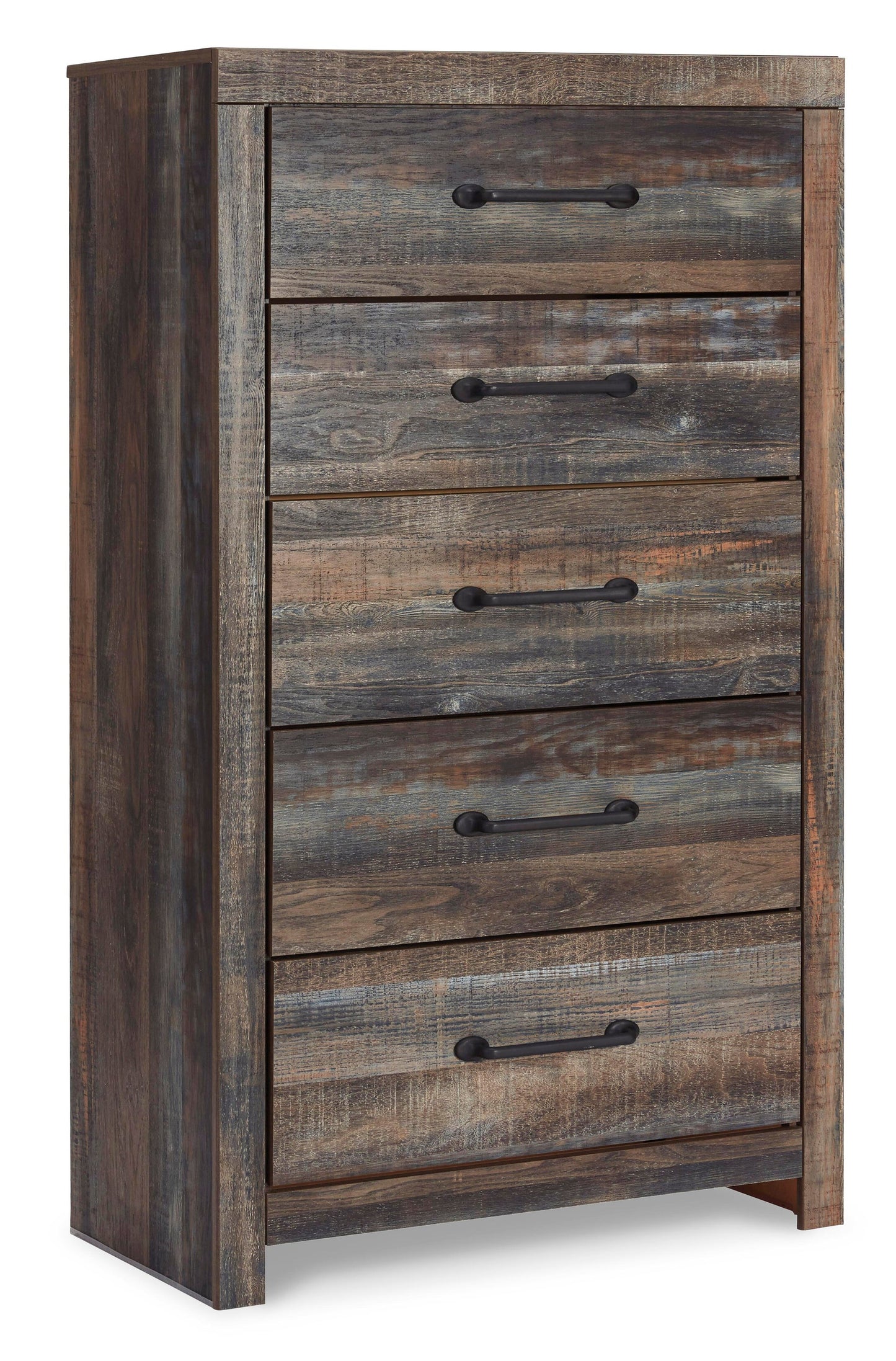 Cama Drystan King con 4 cajones, cómoda con espejo, cómoda y mesita de noche