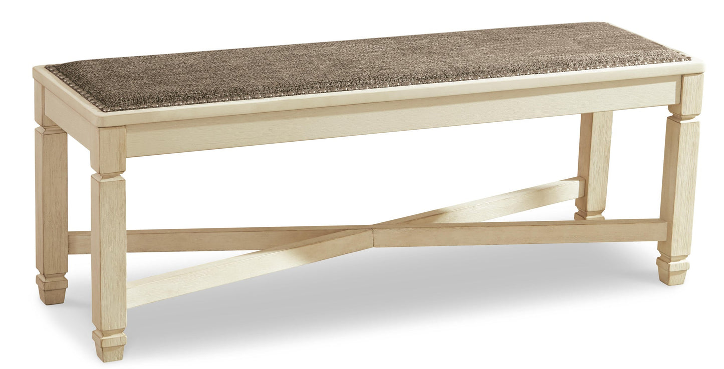 Mesa de comedor Bolanburg, 2 sillas y 2 bancos