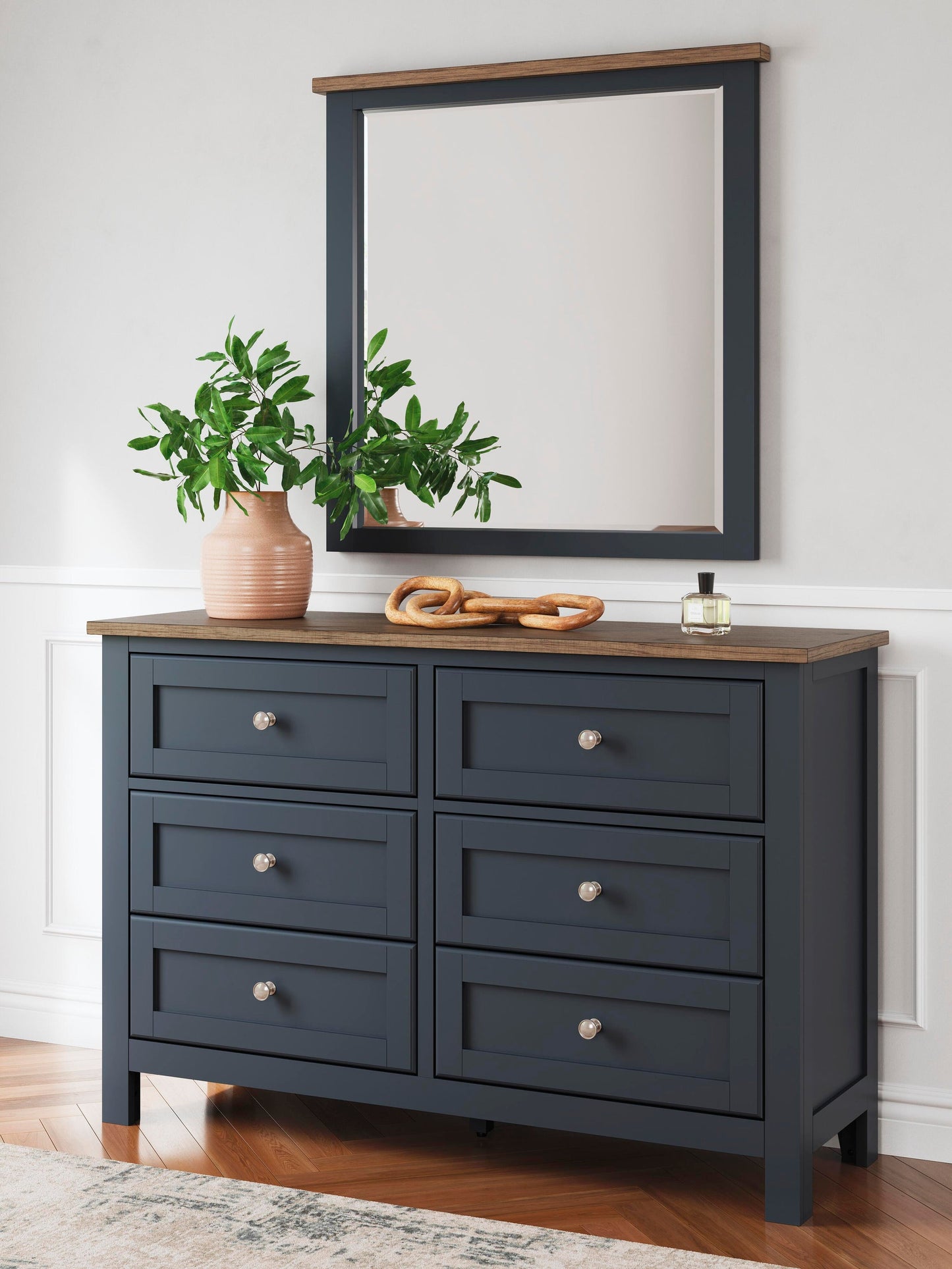 Landocken Full Panel Headboard, Dresser and Mirror