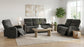 Hamilton Chenille Upholstered Manual Reclining Sofa Charcoal Grey