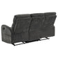 Hamilton 3-piece Chenille Manual Reclining Sofa Set Charcoal Grey