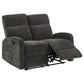 Hamilton Chenille Upholstered Manual Reclining Loveseat Charcoal Grey