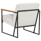 Monsen Fabric Upholstered Metal Frame Accent Chair Ivory