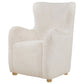 Thornton Faux Fur Upholstered Wingback Lounge Accent Chair Ivory