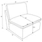 Collins Modular Armless Chair Chocolate Brown