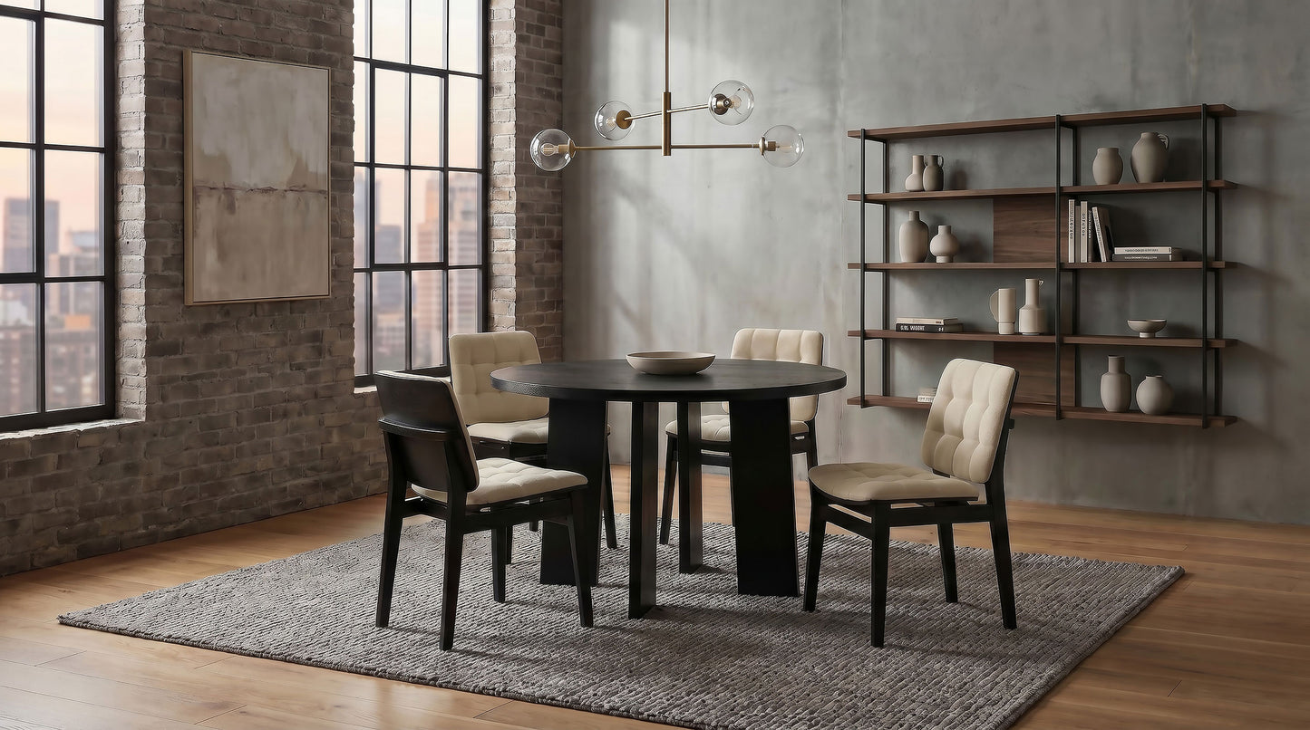 Redbridge Velvet Upholstered Side Chair Cream and Black (Set of 2)