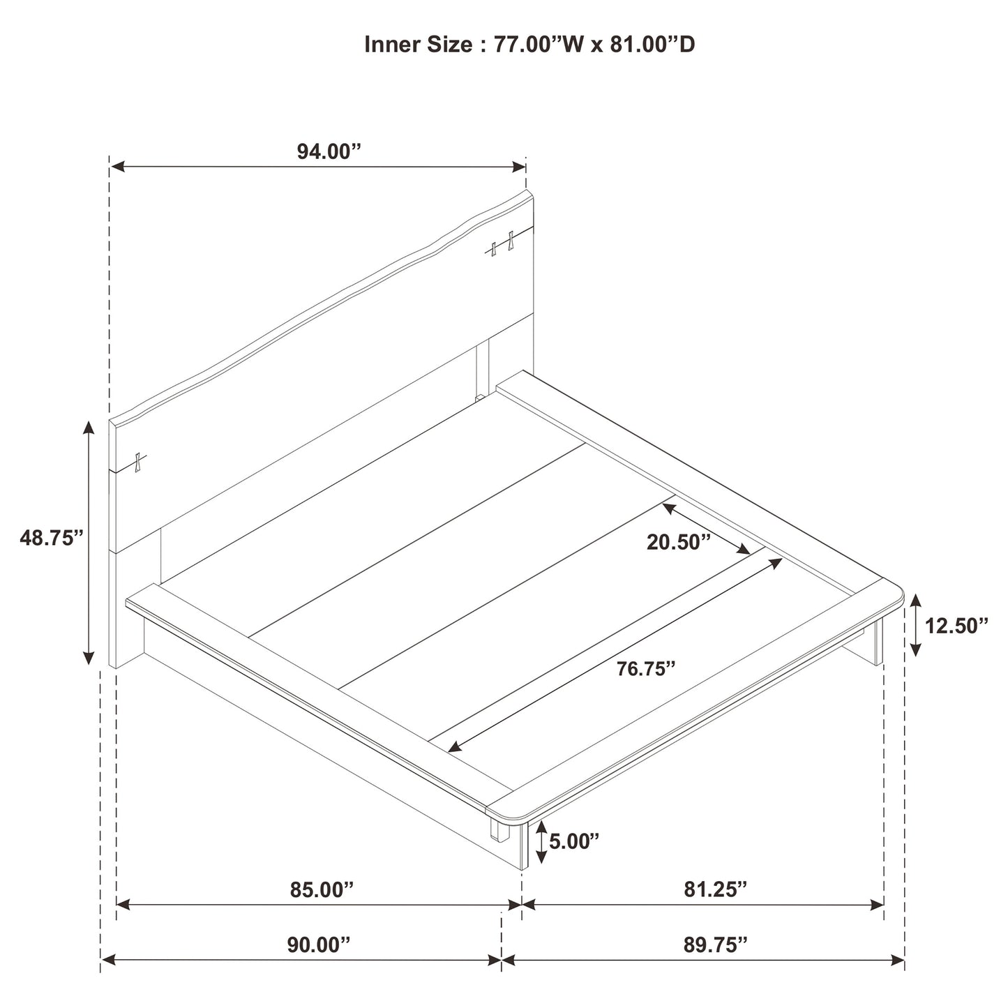 Stillwater Eastern King Platform Bed