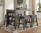 Mesa de comedor alta Caitbrook y 4 taburetes