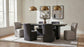 Mesa de comedor rectangular de madera Catherine de 84 pulgadas, color negro