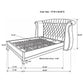 Barzini Upholstered California King Wingback Bed Black