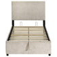 Reeves Upholstered Twin Lift-Top Storage Platform Bed Beige