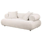 Eskola 3-seat Chenille Sofa with Rounded Shelter Arms Ivory