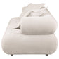 Eskola 3-seat Chenille Sofa with Rounded Shelter Arms Ivory