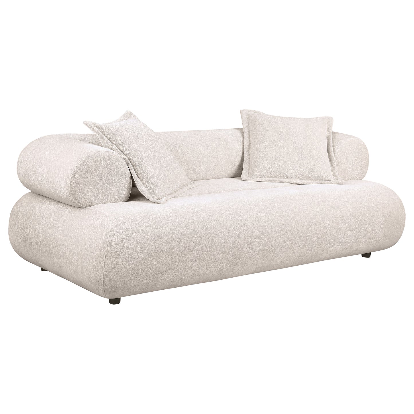 Eskola 2-Piece Chenille Sofa and Accent Chair Set Ivory