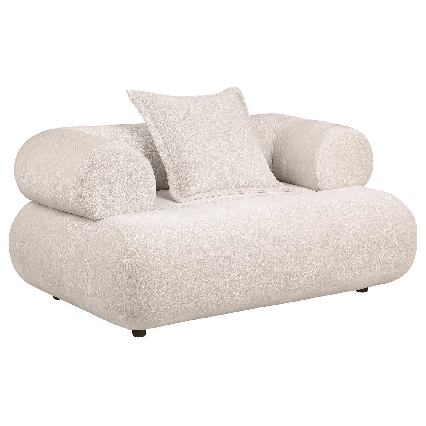 Eskola 2-Piece Chenille Sofa and Accent Chair Set Ivory