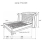 Cama King con respaldo alto tapizada Barzini, color blanco