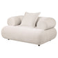 Eskola Chenille Accent Chair with Rounded Shelter Arms Ivory