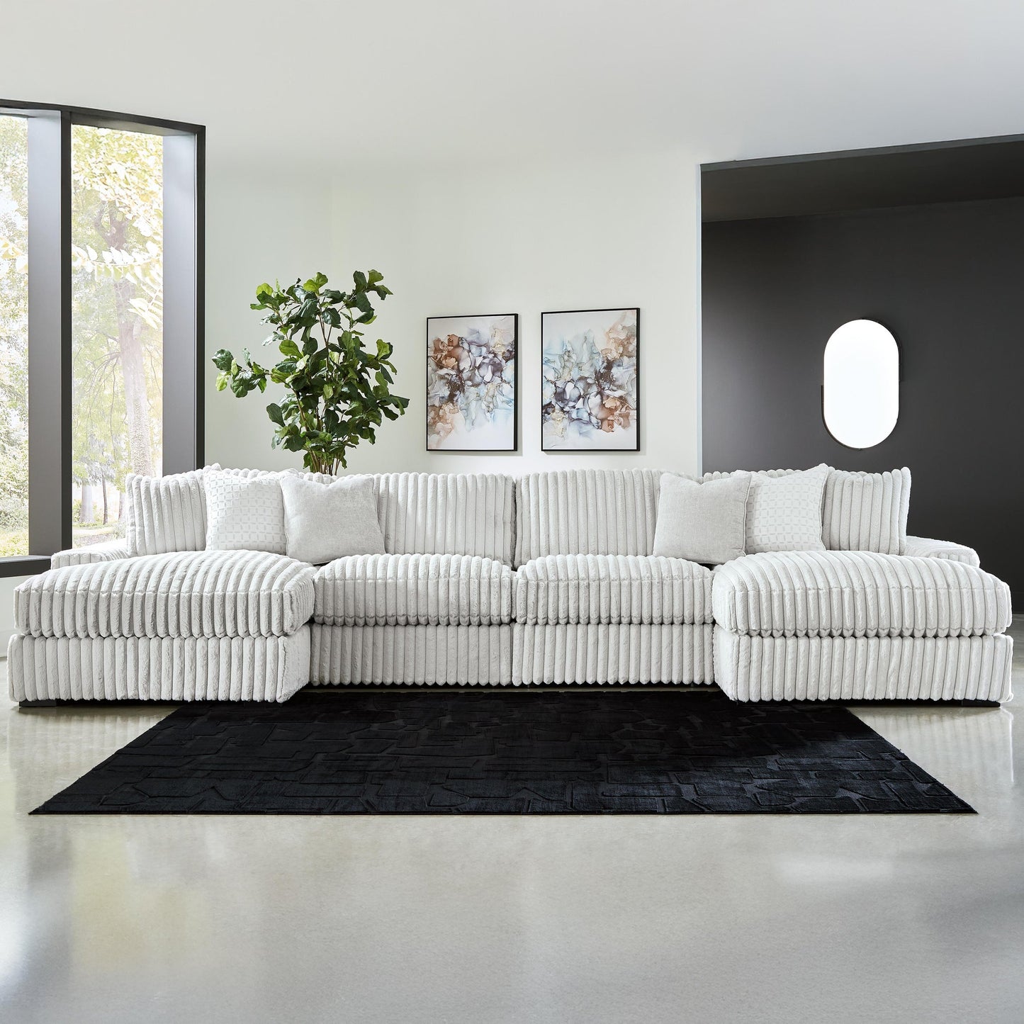 Estupendo sofá seccional de 4 piezas con chaise longue doble