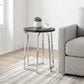 Barcelo Round Faux Marble Top Metal Side Table Grey