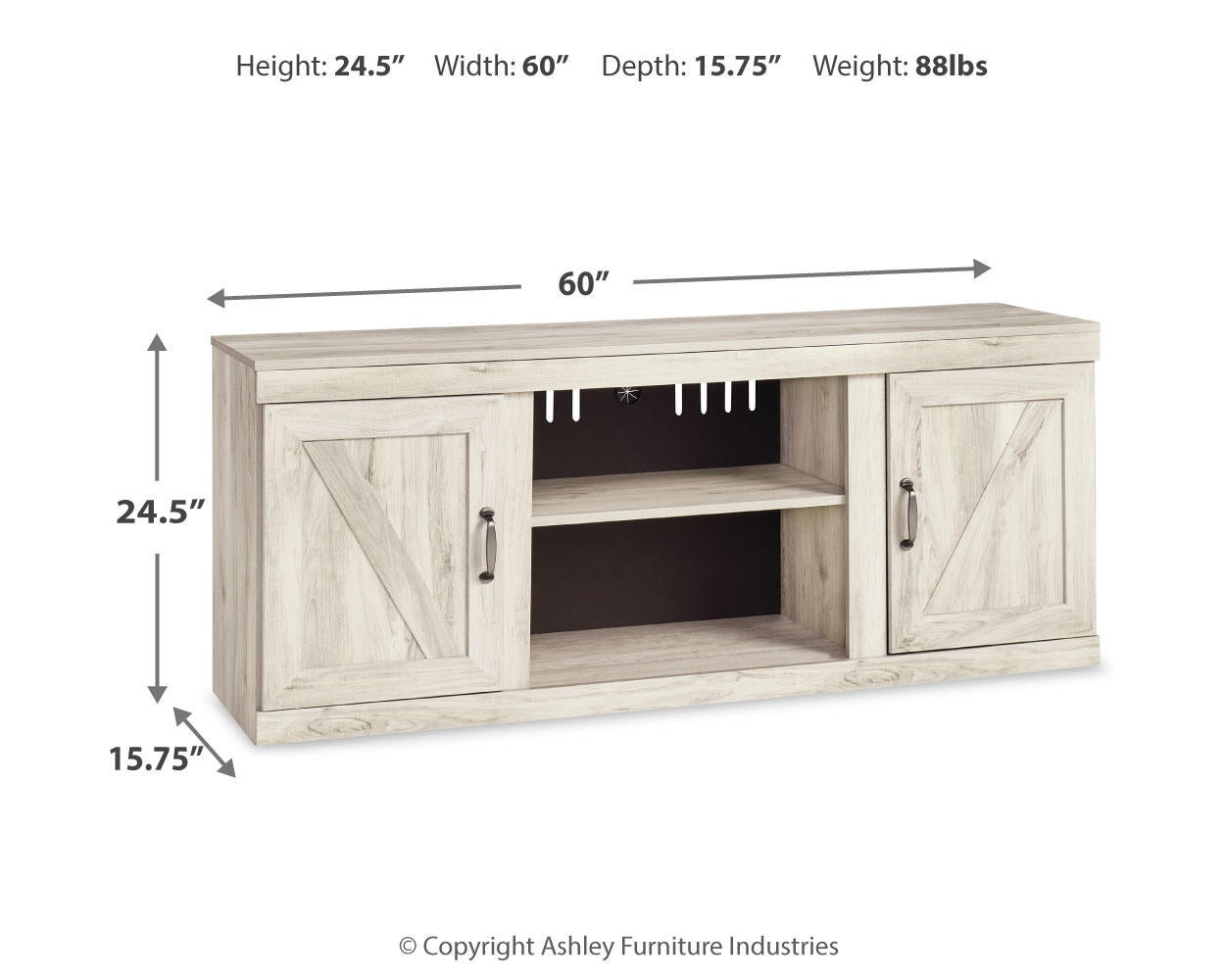 Mueble de TV LG Bellaby con opción de chimenea