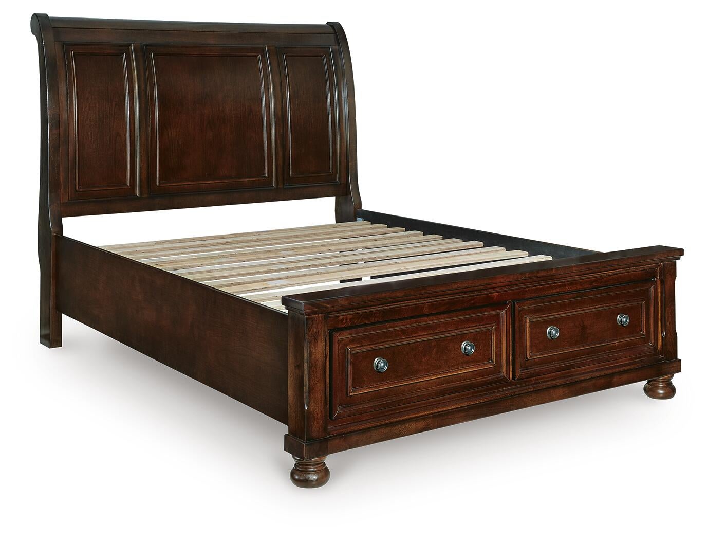Cama tipo trineo Porter Queen con espacio de almacenamiento