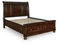 Cama tipo trineo Porter Queen con espacio de almacenamiento