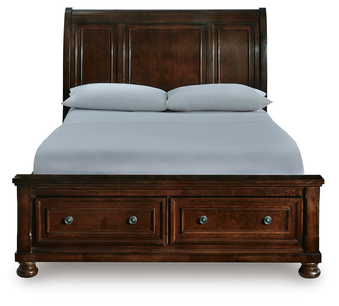 Cama tipo trineo Porter Queen con espacio de almacenamiento