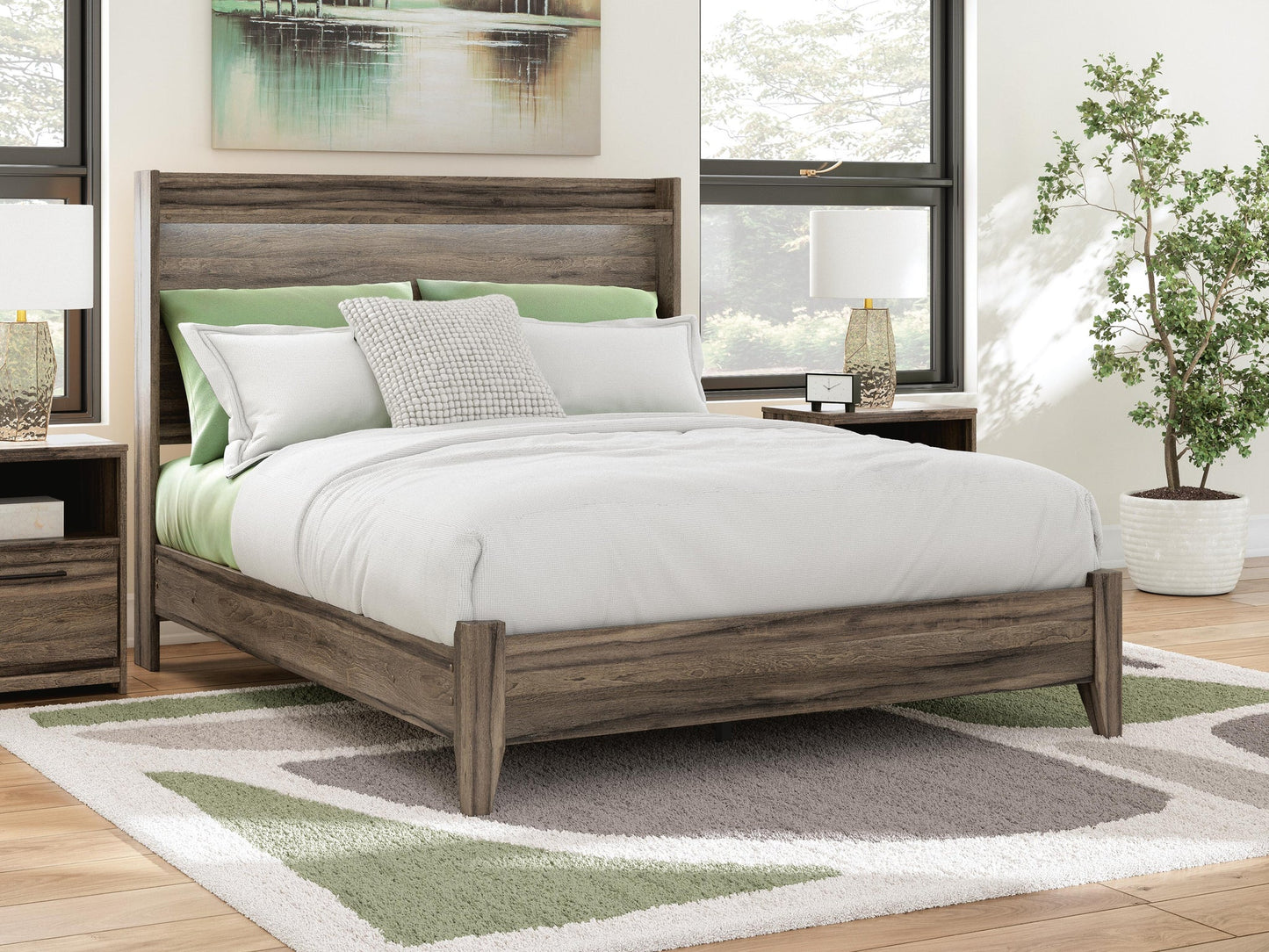 Cama Queen con paneles Elbrim