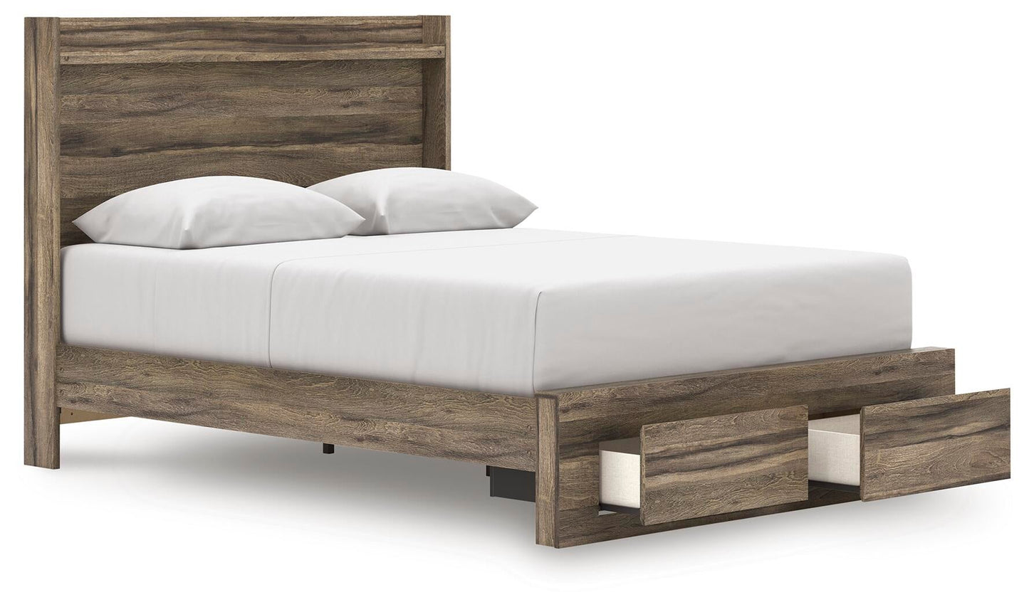 Cama Queen Elbrim con almacenamiento y paneles