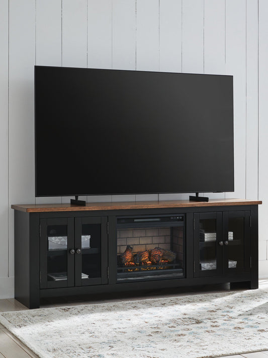 Mueble para TV Wildenauer de 76" con chimenea eléctrica