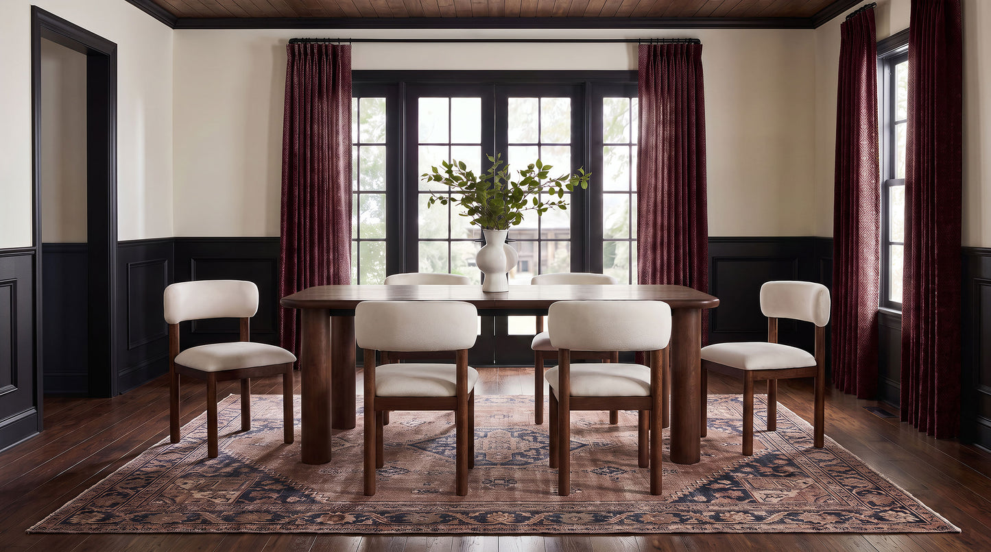 Faulkner 7-piece 84-inch Extension Dining Set Cream
