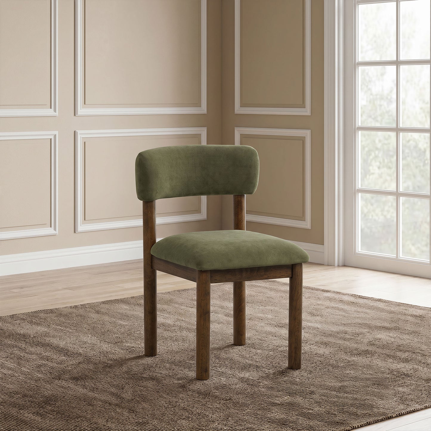 Faulkner Upholstered Dining Side Chair Moss Green (Set of 2)