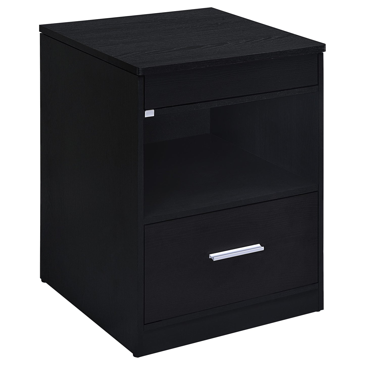 Fabre 1-drawer Extendable Top Nightstand Bedside Table Black Ash