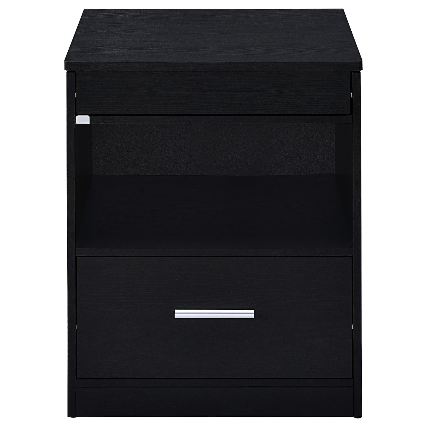 Fabre 1-drawer Extendable Top Nightstand Bedside Table Black Ash