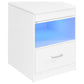 Fabre 1-drawer Extendable Top Nightstand Bedside Table White High Gloss